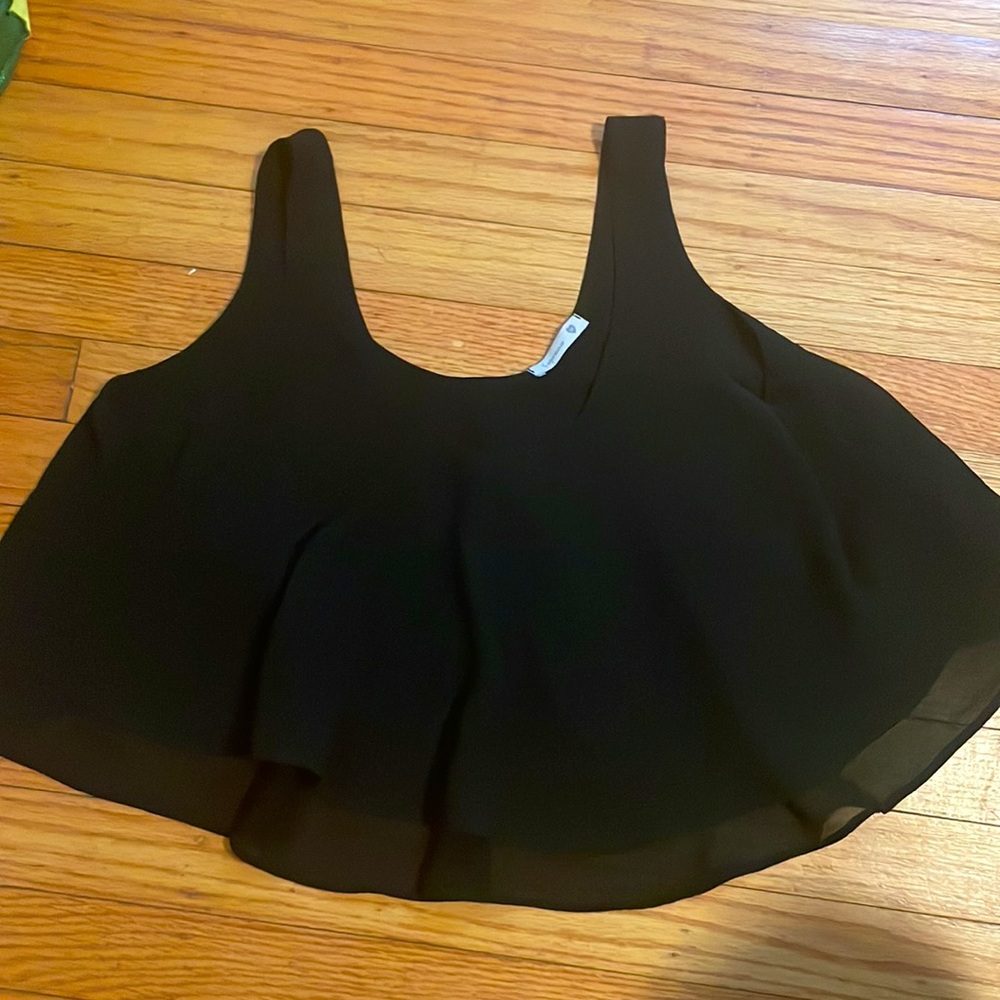 Black flowy layered crop top